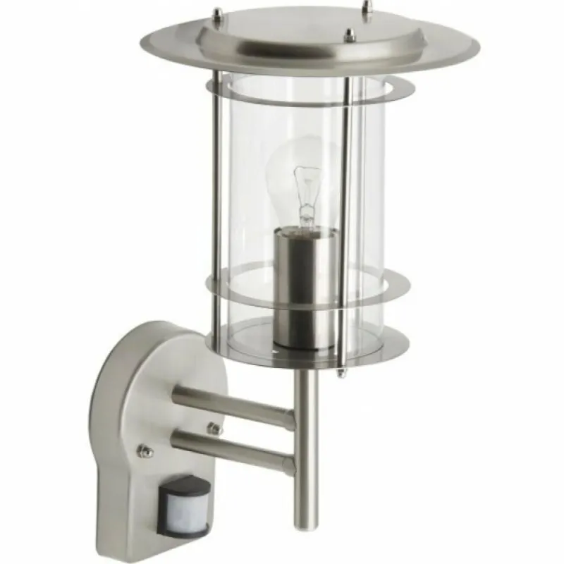 Luminaires Brilliant Applique murale d'extérieur Brilliant York Acier inoxydable, 1 lumière, Détecteur de mouvement