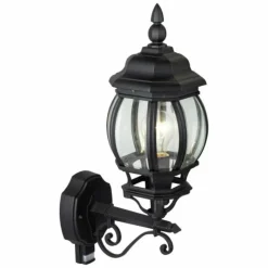 Luminaires Brilliant Applique murale d'extérieur Brilliant Istria Noir, 1 lumière, Détecteur de mouvement