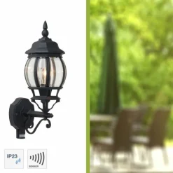 Luminaires Brilliant Applique murale d'extérieur Brilliant Istria Noir, 1 lumière, Détecteur de mouvement