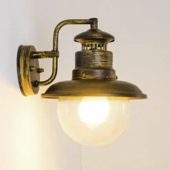 Luminaires Rustiques-hofstein Applique murale d'extérieur Brilliant Artu Brun doré, Noir, 1 lumière