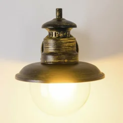 Luminaires Rustiques-hofstein Applique murale d'extérieur Brilliant Artu Brun doré, Noir, 1 lumière