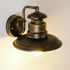 Luminaires Rustiques-hofstein Applique murale d'extérieur Brilliant Artu Brun doré, Noir, 1 lumière