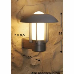 Luminaires Konstsmide Applique murale d'extérieur Konstsmide HEIMDAL Acier inoxydable, Argenté, 1 lumière