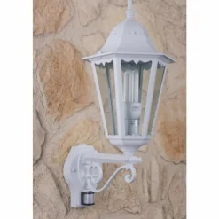 Luminaires Lutec Applique murale d'extérieur LUTEC BRISTOL Transparent, Blanc, 1 lumière, Détecteur de mouvement