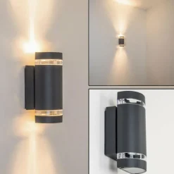 hofstein Applique murale d'extérieur Tagish Anthracite, 2 lumières