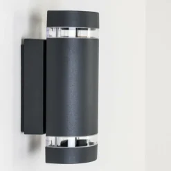 hofstein Applique murale d'extérieur Tagish Anthracite, 2 lumières