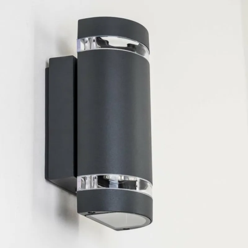 hofstein Applique murale d'extérieur Tagish Anthracite, 2 lumières