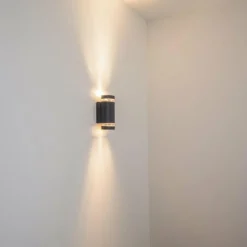 hofstein Applique murale d'extérieur Tagish Anthracite, 2 lumières