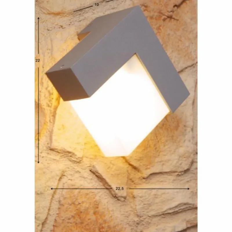 Luminaires Lutec Applique murale d'extérieur LUTEC GEOMETRY Argenté, Blanc, 1 lumière
