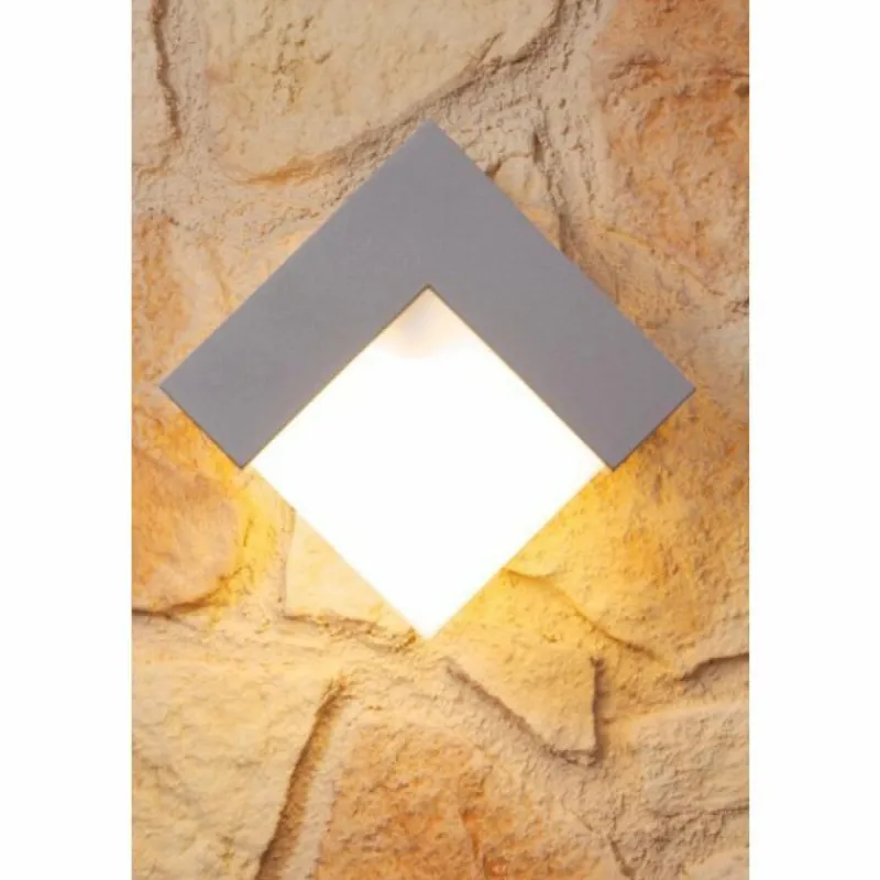 Luminaires Lutec Applique murale d'extérieur LUTEC GEOMETRY Argenté, Blanc, 1 lumière