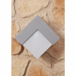 Luminaires Lutec Applique murale d'extérieur LUTEC GEOMETRY Argenté, Blanc, 1 lumière