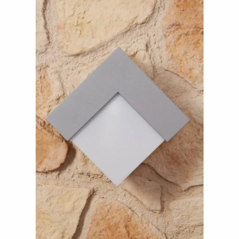 Luminaires Lutec Applique murale d'extérieur LUTEC GEOMETRY Argenté, Blanc, 1 lumière