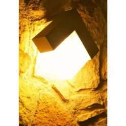 Luminaires Lutec Applique murale d'extérieur LUTEC GEOMETRY Argenté, Blanc, 1 lumière