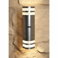 Luminaires Konstsmide Applique murale d'extérieur Konstsmide MODENA Acier inoxydable, 2 lumières