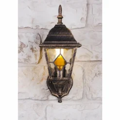 Luminaires Rustiques-hofstein Applique murale d'extérieur Antibes Brun doré, 1 lumière