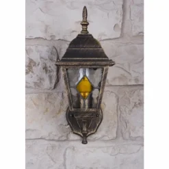 Luminaires Rustiques-hofstein Applique murale d'extérieur Antibes Brun doré, 1 lumière