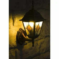 Luminaires Rustiques-hofstein Applique murale d'extérieur Antibes Brun doré, 1 lumière