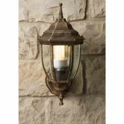 Lampes Dorées-Luminaires Rabalux Applique murale d'extérieur Rabalux Nizza Or, Laiton, Transparent