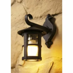 Luminaires Rustiques-Luminaires Brilliant Applique murale d'extérieur Brilliant Jordy Brun, Rouille, Noir, Transparent, 1 lumière