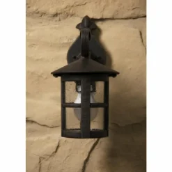 Luminaires Rustiques-Luminaires Brilliant Applique murale d'extérieur Brilliant Jordy Brun, Rouille, Noir, Transparent, 1 lumière