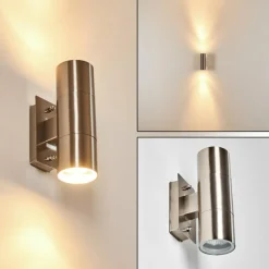 hofstein Applique murale d'extérieur Malaga Acier inoxydable, 2 lumières