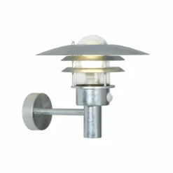 Luminaires Nordlux Applique murale d'extérieur Nordlux LÃNSTRUP Zingué, 1 lumière, Détecteur de mouvement