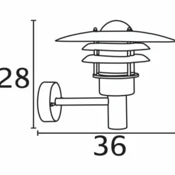 Luminaires Nordlux Applique murale d'extérieur Nordlux LÃNSTRUP Zingué, 1 lumière, Détecteur de mouvement