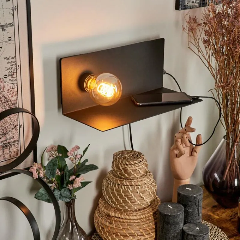 hofstein Applique murale Diamoukope Noir, 1 lumière