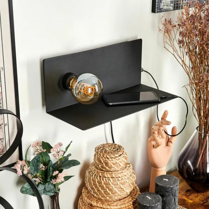 hofstein Applique murale Diamoukope Noir, 1 lumière