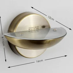 hofstein Applique murale Dominical LED Laiton, 2 lumières