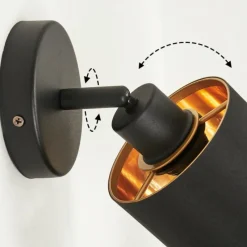 Lampes En Tissu-hofstein Applique murale Ecuador Noir, 1 lumière