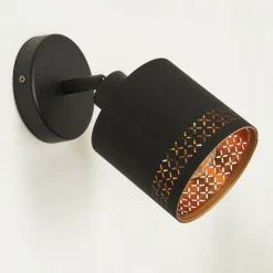 Lampes En Tissu-hofstein Applique murale Ecuador Noir, 1 lumière