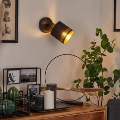 Lampes En Tissu-hofstein Applique murale Ecuador Noir, 1 lumière