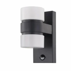 Luminaires Eglo Applique murale Eglo ATOLLARI LED Anthracite, 2 lumières, Détecteur de mouvement