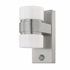 Luminaires Eglo Applique murale Eglo ATOLLARI LED Acier inoxydable, 2 lumières, Détecteur de mouvement