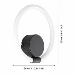 Luminaires Eglo Applique murale Eglo CARANACOA LED Noir, 1 lumière* Appliques