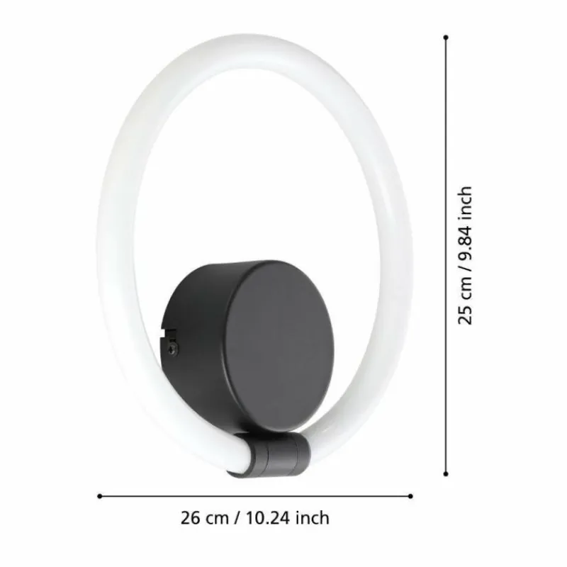 Luminaires Eglo Applique murale Eglo CARANACOA LED Noir, 1 lumière* Appliques