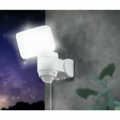 Luminaires Eglo Applique murale EGLO CASABAS LED Blanc, 1 lumière, Détecteur de mouvement