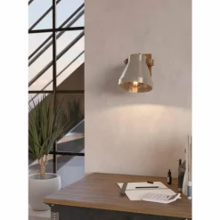 Lampes En Bois-Luminaires Eglo Applique murale Eglo CAWTON Écru, 1 lumière