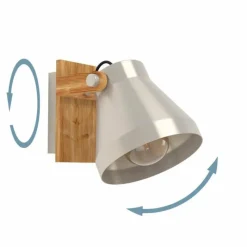 Lampes En Bois-Luminaires Eglo Applique murale Eglo CAWTON Écru, 1 lumière