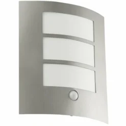 Luminaires Eglo Applique murale Eglo CITY Acier inoxydable, Détecteur de mouvement