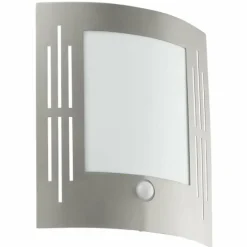 Luminaires Eglo Applique murale Eglo CITY Acier inoxydable, Détecteur de mouvement