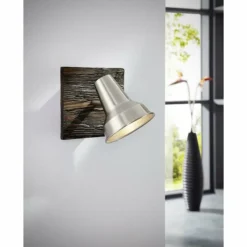 Luminaires Eglo Applique murale Eglo FILIPINA LED Brun, Nickel mat, 1 lumière* Éclairage Led