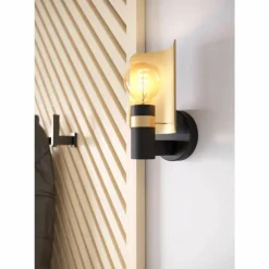 Luminaires Eglo Applique murale Eglo HAYES Laiton, Noir, 1 lumière* Appliques