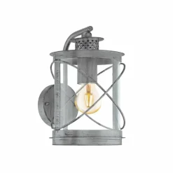 Luminaires Rustiques-Luminaires Eglo Applique murale Eglo HILBURN 1 Brun foncé, Argenté, 1 lumière