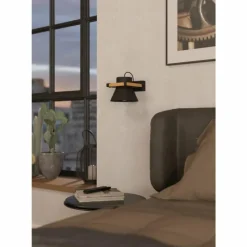 Luminaires Eglo Applique murale Eglo MACCLES Noir, 1 lumière* Appliques