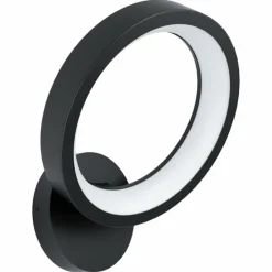 Luminaires Eglo Applique murale Eglo MARGHERA LED Noir, 1 lumière, Changeur de couleurs