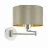 Lampes En Tissu-Luminaires Eglo Applique murale Eglo MASERLO Nickel mat, 1 lumière
