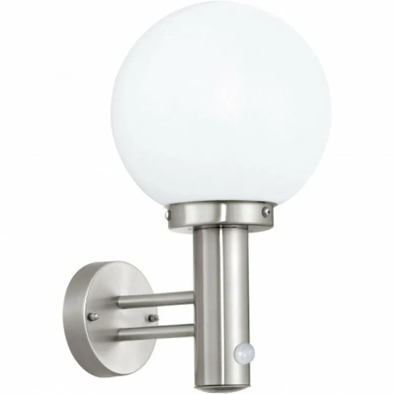 Luminaires Eglo Applique murale Eglo NISIA Acier inoxydable, 1 lumière, Détecteur de mouvement