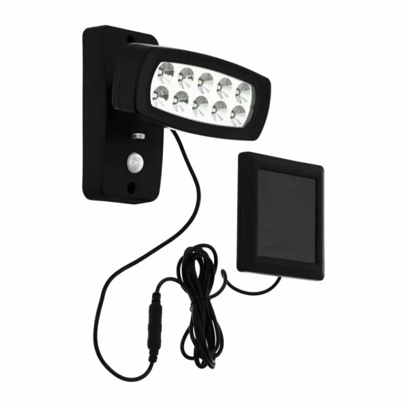 Luminaires Eglo Applique murale EGLO PALIZZI LED Noir, 1 lumière, Détecteur de mouvement